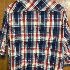 花柄しし刺繍チェックシャツの画像