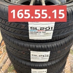 ㊸165/55R15新品タイヤ4本と中古美品ホイールと新品ナット付きの画像