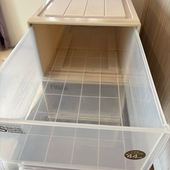引き取りのみ　天馬　Fits 44cm クリア引き出し式収納ケースの画像