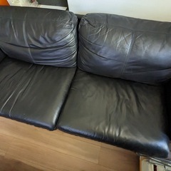 【12月中お引取り希望】無印良品 本革レザーソファの画像