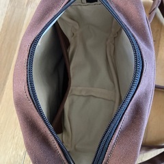 【ハンドメイド】帆布ショルダーバッグ ブラウン 茶色 斜めがけかばん1218新品未使用 の画像