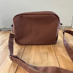 【ハンドメイド】帆布ショルダーバッグ ブラウン 茶色 斜めがけかばん1218新品未使用 の画像