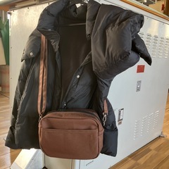 【ハンドメイド】帆布ショルダーバッグ ブラウン 茶色 斜めがけかばん1218新品未使用 の画像