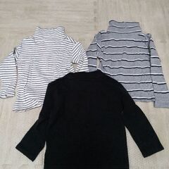95cm 3点セット 長袖タートルネック セーター 女の子 男の子の画像