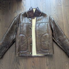 hants 古い革ジャン Lサイズ【ビンテージ】の画像