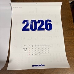 非売品　ウイリアムス　【非売品】コマツ2026年カレンダー小松製作所の画像
