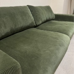 プルートソファ2.5人掛け オリーブグリーン（コーデュロイ）CRASH GATEの画像