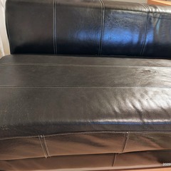 IKEA/イケア/レザー/ソファ/本革/３人掛け/ブラウンの画像