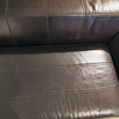 IKEA/イケア/レザー/ソファ/本革/３人掛け/ブラウンの画像