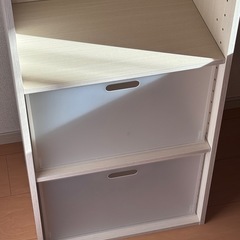 【美品】ニトリの3段棚　収納ケース付きの画像