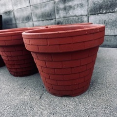 9号 レンガ風 植木鉢 6個まとめての画像