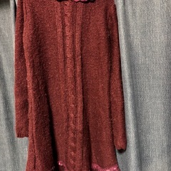 アクシーズファム axes femmeキッズ ニット リボン ワンピース ボルドー 122～128の画像