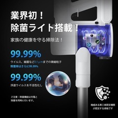 コードレス掃除機 除菌機能搭載 75Kpa 超強力吸 自立式 65分連続稼働 の画像