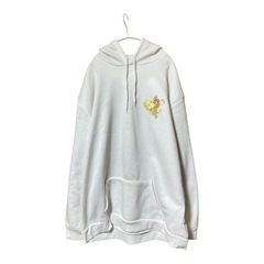 【訳あり】トムとジェリー 刺繍パーカー 裏起毛 ホワイト 白 XL相当の画像