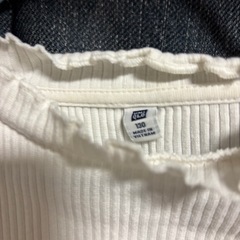 ユニクロ メロウ リブ カットソー 白  トップス 130 UNIQLO キッズ の画像