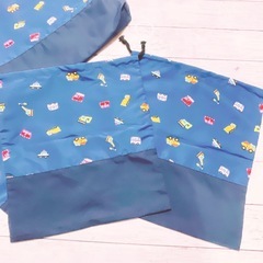 H2944 車　パトカー　新品　レッスンバッグ　 巾着袋　入園　入学準備　まとめの画像