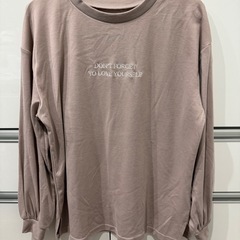 未使用 GRL グレイル フロント刺繍ロゴロンT[ze477] ピンク フリーの画像