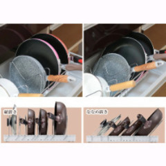 フライパンスタンド フライパン・鍋・ふたスタンド 2WAY ワイドタイプ　未使用の画像