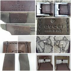 GUCCI グッチ GGスプリーム 92562 ショルダーバッグ クロスボディ 斜め掛け サコッシュ ロゴ型押し PVC レザー 本革 ブラウン 茶 ベージュ レディース メンズ ユニセックスの画像