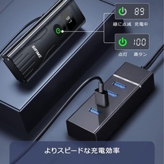 ✨新品✨【6400mAh大容量 & 6個強力ランプ】 自転車ヘッドライト テールライト付 懐中電灯 簡単取り付け の画像