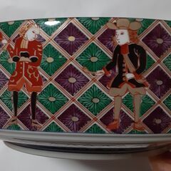 ♪新品未使用♪　伊万里焼・有田焼 幸山窯  金彩 南蛮人 南蛮船図 色絵 盛鉢 深鉢 大皿    の画像