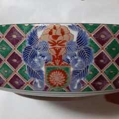 ♪新品未使用♪　伊万里焼・有田焼 幸山窯  金彩 南蛮人 南蛮船図 色絵 盛鉢 深鉢 大皿    の画像