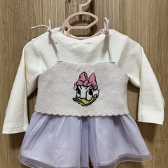 プティマイン　ディズニー　デイジー　ニットビスチェ付き長Ｔセット　80の画像