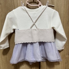 プティマイン　ディズニー　デイジー　ニットビスチェ付き長Ｔセット　80の画像