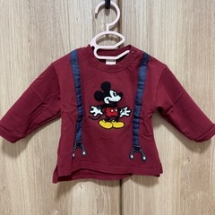 プティマイン ディズニー　ミッキー 厚手ロンT　カットソー　80の画像