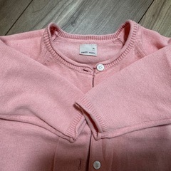 petitmain プティマイン　ピンクニットカーディガン　ベビー　フリーサイズの画像