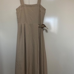 プリーツ切替　ジャンスカ　ベージュ　の画像