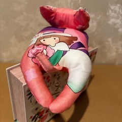 ねこぬいぐるみ  ピンク女の子プリント 着物作家ハンドメイドの画像