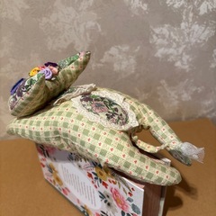 ねこぬいぐるみ お花柄 着物作家ハンドメイドの画像
