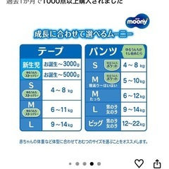 ムーニー 新生児用 おむつの画像