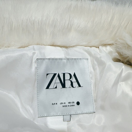 ZARA フェイクファージャケット ZW COLLECTION ホワイト 白 人気 ZARA