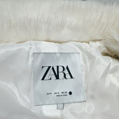ZARA フェイクファージャケット ZW COLLECTION ホワイト 白の画像