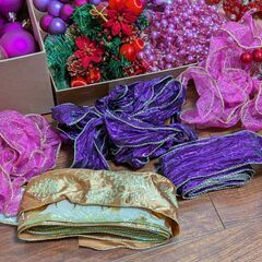 クリスマスボール オーナメント リボン 飾り 装飾 クリスマスツリー飾り セットの画像