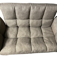 ローソファ 2人掛け クッション付き グレー系の画像