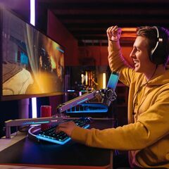 目立つ！ど派手マイクスタンド！RGBマイクアーム ジャンクの画像