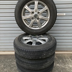 No.182夏タイヤ145/80/R13  4H PCD100 アルミホイール付4本セットの画像