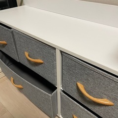 布製引き出し収納ラック 5段（横87×奥行28×高さ約60）の画像