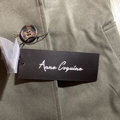 Anne Coquine アンコキーヌロゴグラム 裏地 トレンチコート カーキ L レディース アウターの画像