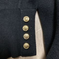 Anne Coquine アンコキーヌ 刺繍入り 綿 カシミヤ ニット VV ワンピース 新品 未使用 ロング Lの画像