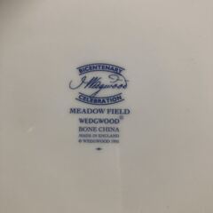Wedgwood ウエッジウッド 皿 花柄 約27cm 5枚セット ホワイト ブルー プレート 大皿 洋食器 食器 アンティークの画像