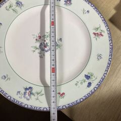 Wedgwood ウエッジウッド 皿 花柄 約27cm 5枚セット ホワイト ブルー プレート 大皿 洋食器 食器 アンティークの画像