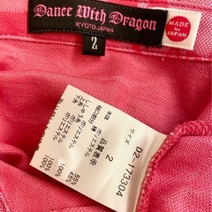美品 Dance with dragon ポロシャツ 半袖Tシャツ ゴルフウェア ダンスウィズドラゴン ピンク サイズ2の画像