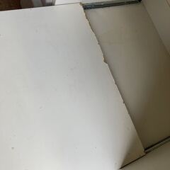 キッチン カウンター レンジ台 炊飯台 キャスター付き 痛み有り キッチン収納 キッチンボード キャビネット ホワイトの画像