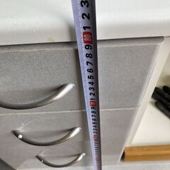 キッチン カウンター レンジ台 炊飯台 キャスター付き 痛み有り キッチン収納 キッチンボード キャビネット ホワイトの画像