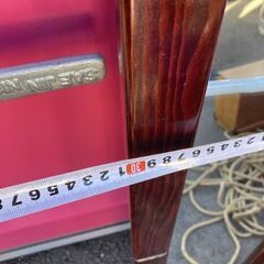 詳細不明 壁掛け 鏡 全身 姿見 ウォールミラー ヴィンテージ レトロ 木枠 昭和 アンティーク ミラーの画像