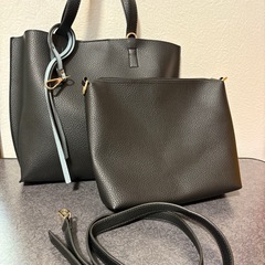 SAC'S BAR トートバッグ、ショルダーポーチ付き　ブラックの画像